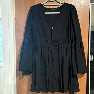 Revolve Black bell sleeved dress